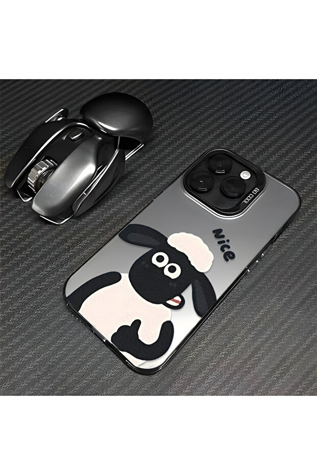 حافظة من السيليكون المتوافقة مع هاتف iPhone 16e ذات حافة صلبة ومضادة للسقوط بنمط الخروف - 5