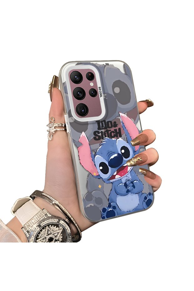 Samsung Galaxy S22 Ultra Compatible Silicone Edge Hard Back Anti-Fall Stitch Pattern Case