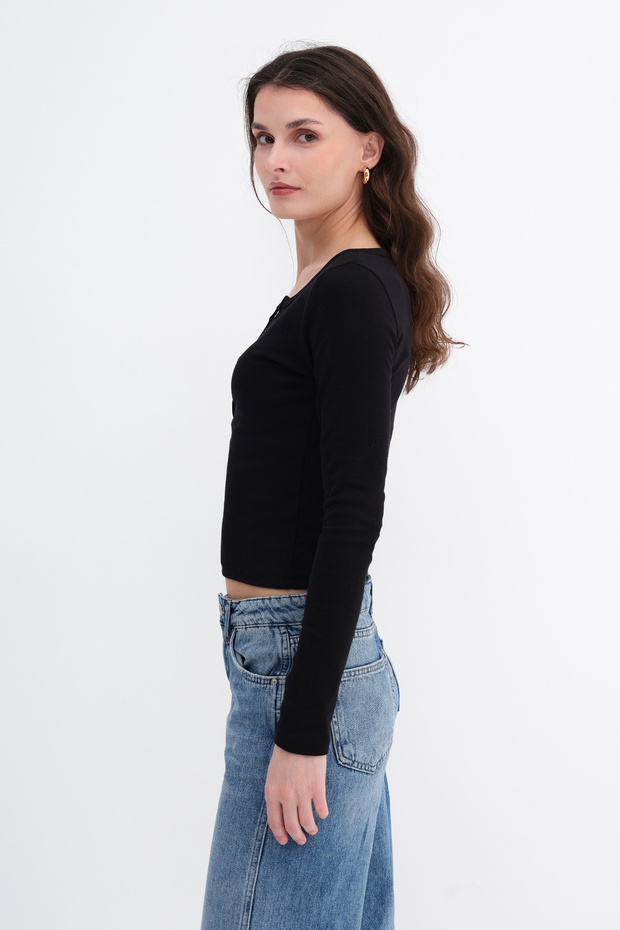 Yakası Düğmeli Bluz B0330 - 5