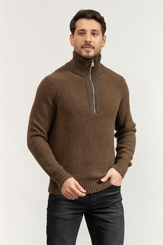 Erkek Fermuarlı Sweatshirt - 2