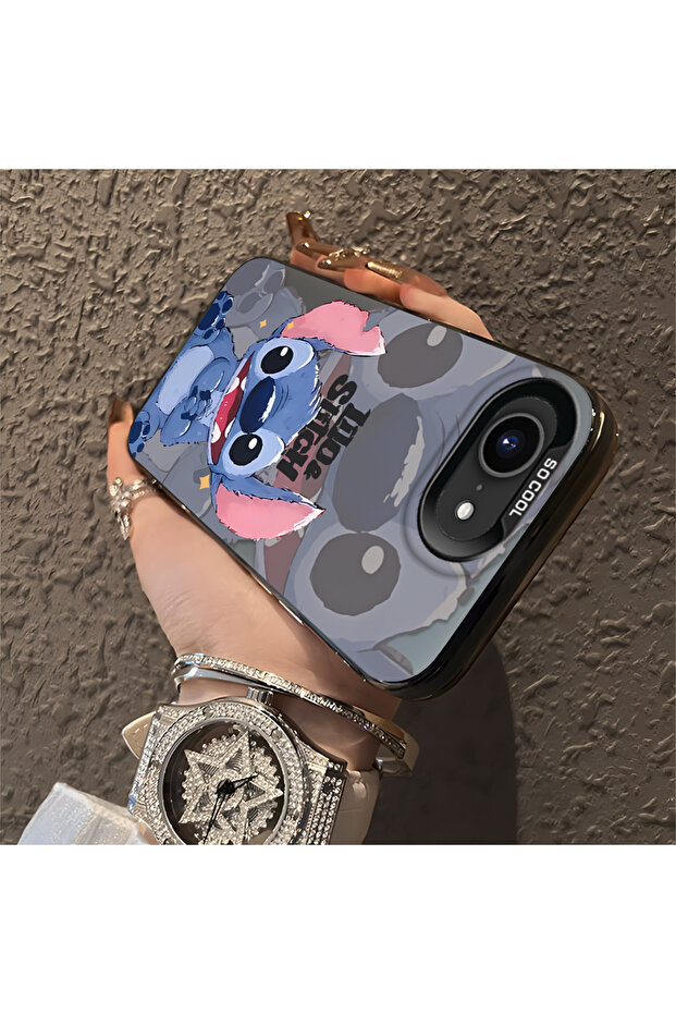 غطاء حماية متوافق مع آيفون 16e، مصنوع من السيليكون مع حافة صلبة ومضاد للسقوط، بنمط مطرز - 3