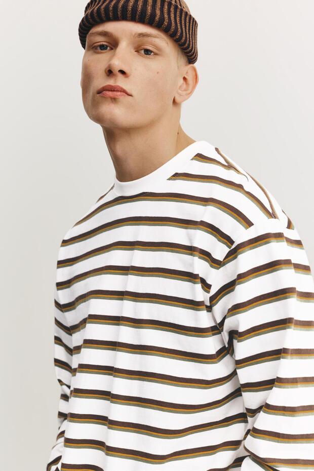 Çizgili uzun kollu t-shirt - 4