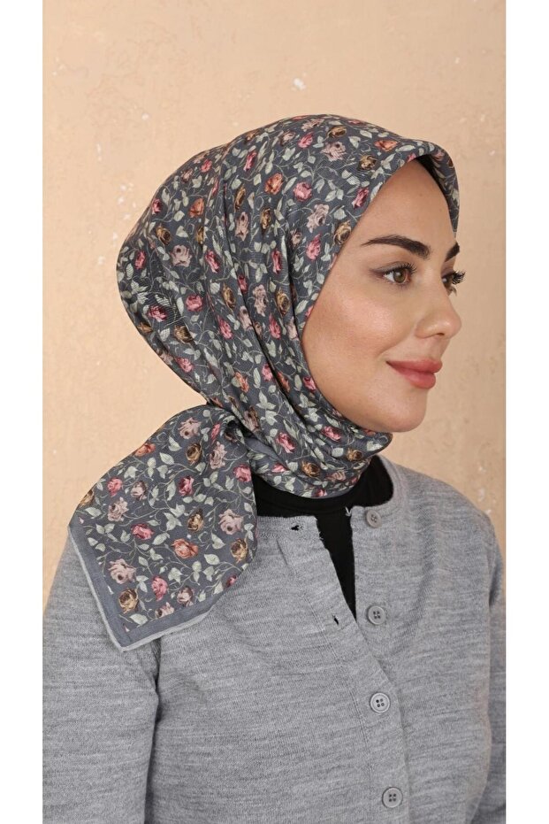 Soft Pamuk Eşarp Gri-4 - 1