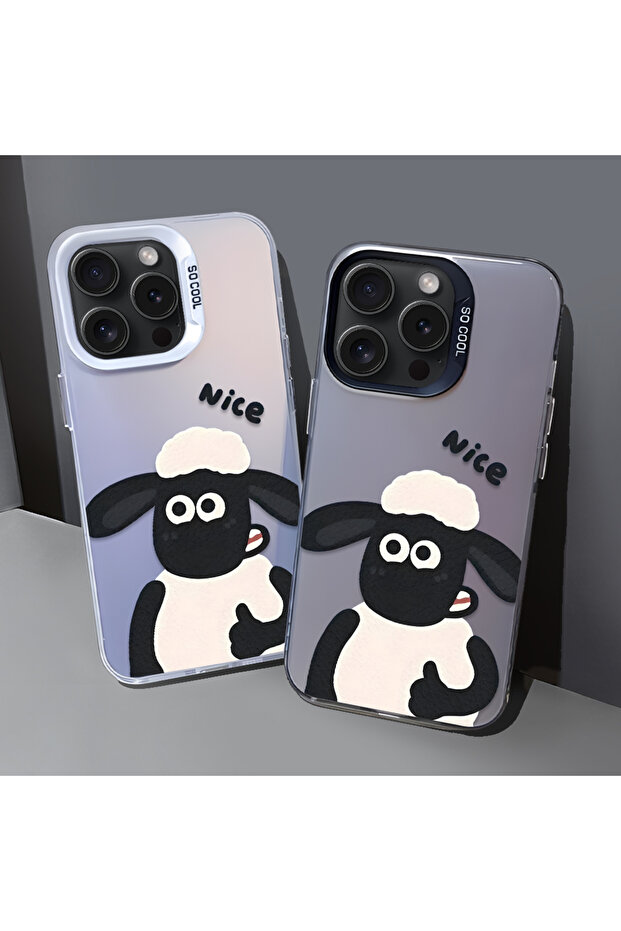 حافظة من السيليكون المتوافقة مع هاتف iPhone 16e ذات حافة صلبة ومضادة للسقوط بنمط الخروف - 8