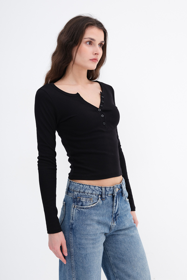 Yakası Düğmeli Bluz B0330 - 3