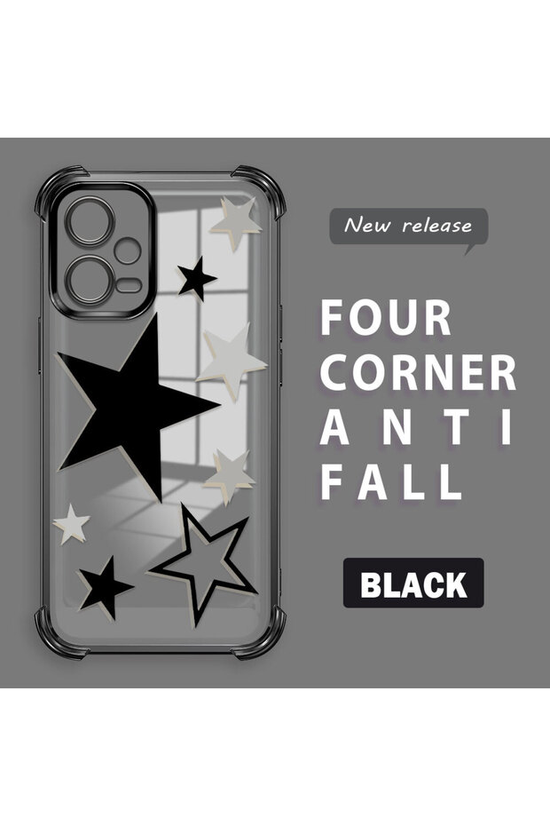 Xiaomi Poco X5 Compatible Transparent Silicone Coating Case Four Corners Thickened Anti Fall