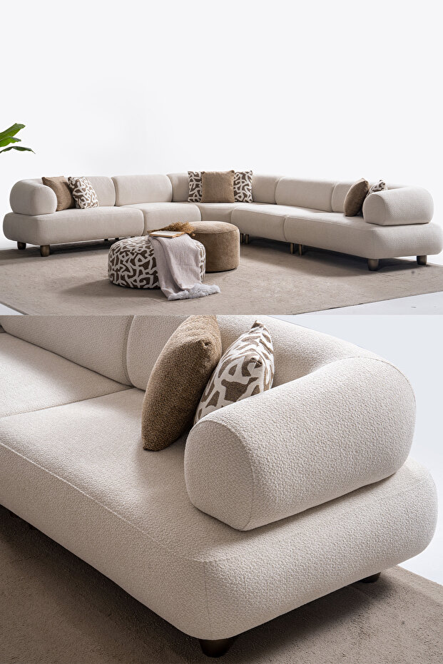 Solo Medium Puflu Modüler Köşe Koltuk Takımı - 1