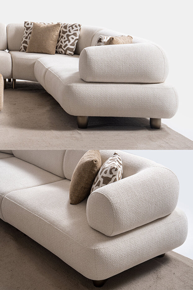 Solo Medium Puflu Modüler Köşe Koltuk Takımı - 5