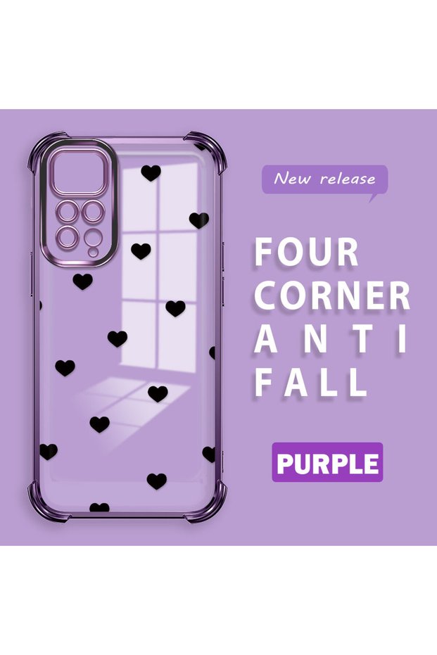 Xiaomi Redmi Note 11 Compatible Four Corner Thickened Anti Fall Transparent Silicone Coating Case