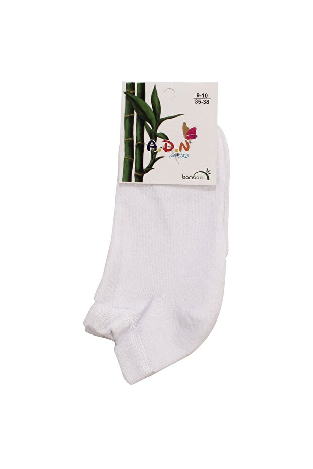 Unisex White Plain Booties Socks