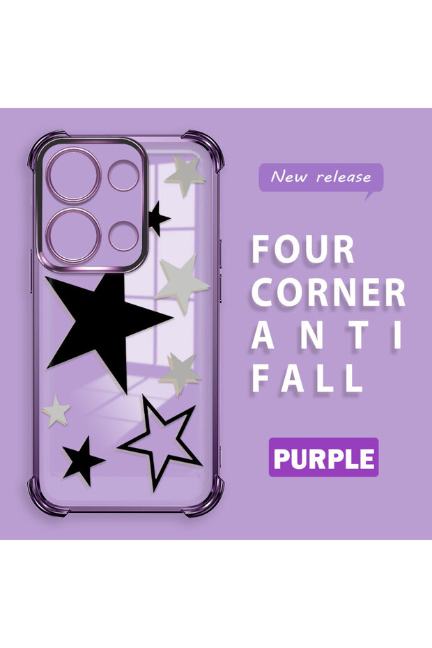 Xiaomi Redmi Note 13 Pro 4g Compatible Transparent Silicone Coating Case Four Corners Thickened Anti Fall