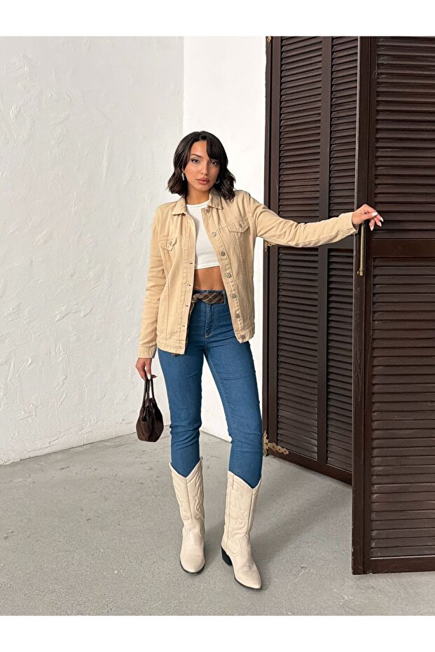 سترة كتان مغلقة بالكامل بأزرار - 4