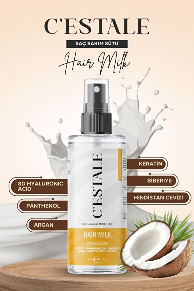 Hair Care Milk (Keratin, 8D Hyaluronic Acid) 200 ml