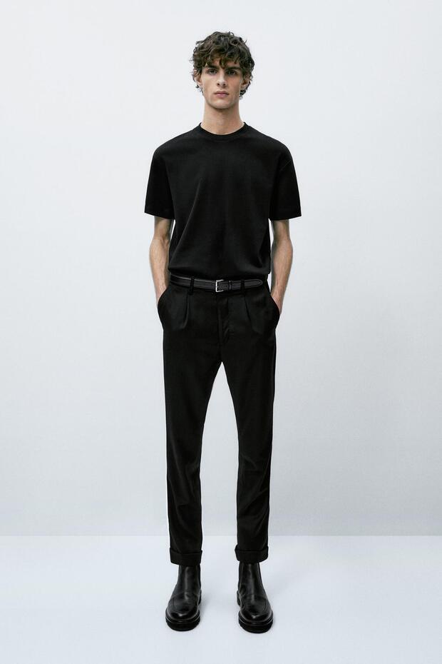 Kısa kollu bisiklet yaka t-shirt - 1