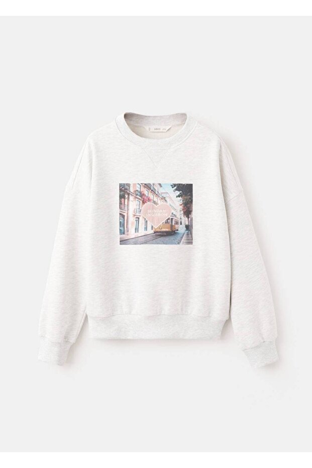 İşlemeli desenli sweatshirt - 1