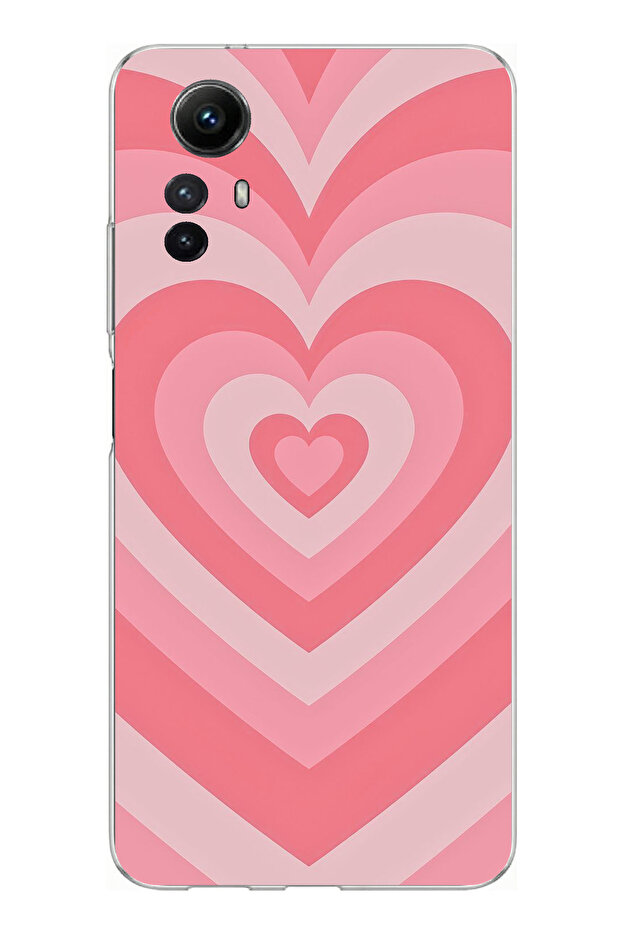 حافظة سيليكون متوافقة مع هاتف Redmi Note 12S باللون الوردي مطبوع - 1