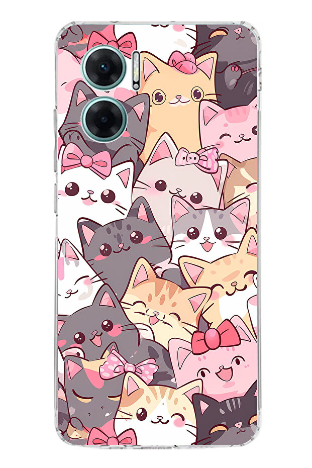 حافظة سيليكون متوافقة مع هاتف Redmi Note 11E من Cute Cats مطبوع - 1