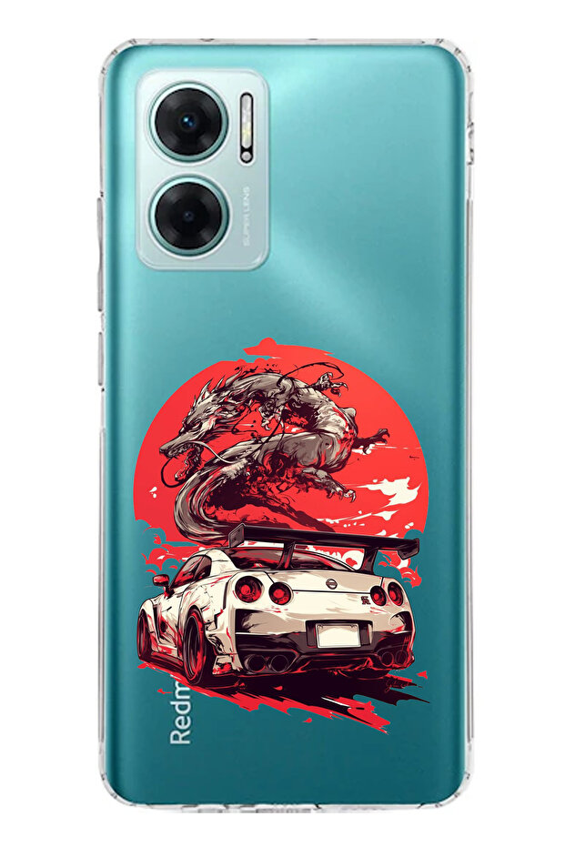 حافظة سيليكون متوافقة مع هاتف Redmi Note 11E بتصميم GTR Dragon مطبوع - 1