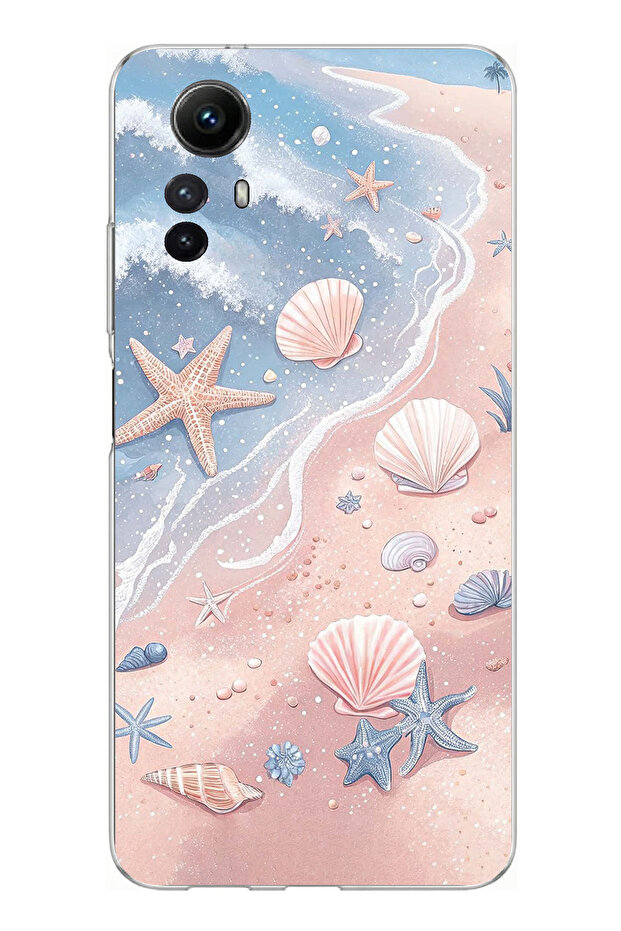 حافظة سيليكون متوافقة مع هاتف Redmi Note 12S من نوع Sahil Deniz Kabuk مطبوع - 1