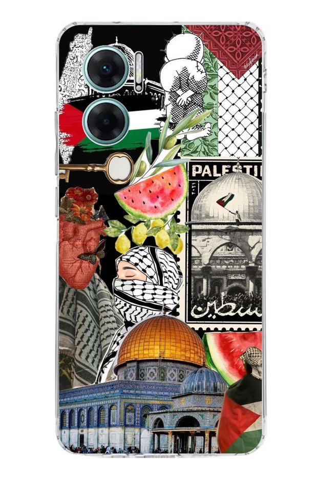 Redmi Note 11E Compatible Palestine Freedom Collage Printed Silicone Case