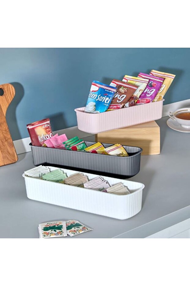 5-Compartment Closet Organizer Tea, Dessert, Package Organizer Multi-Purpose Organizer Gray