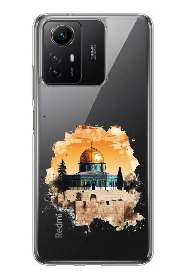 حافظة سيليكون مطبوع متوافقة مع هاتف Redmi Note 12S بتصميم المسجد الأقصى