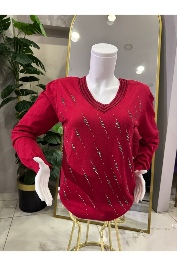 Taşlı triko kazak - 3