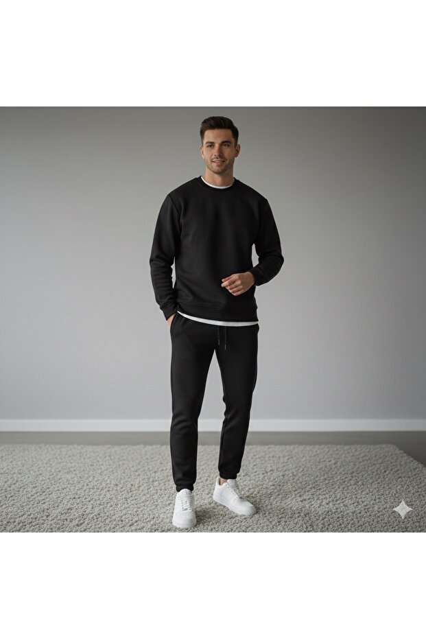 2-Piece Oversize Unisex 3 Thread Ribbed Top and Bottom Set