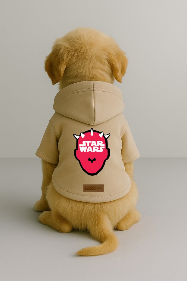 Printed Dog and Cat Clothing & Dress with Fleece Inside - Beige Color K Hooded Hoodie B5Bef