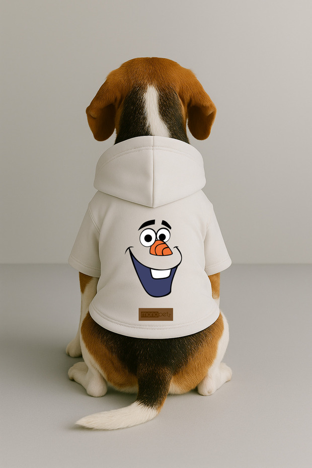 Printed Dog and Cat Clothing & Dress with Fleece Inside - White Color K Hooded Hoodie B5Bb6