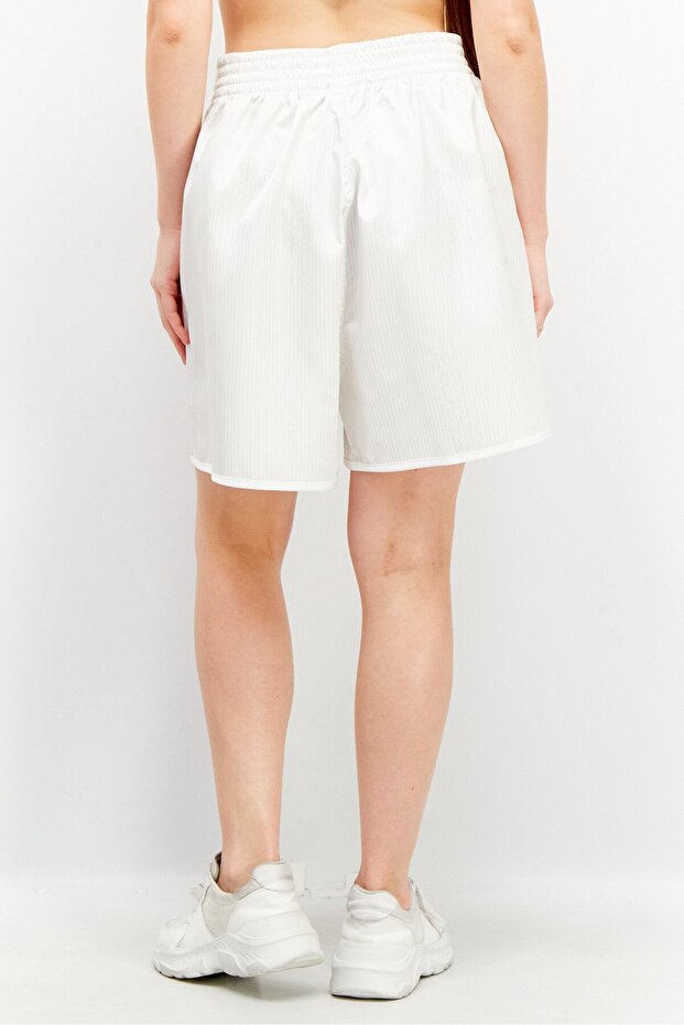 Women Sportswear Fit Pull On Training Shorts, White Combo - 2