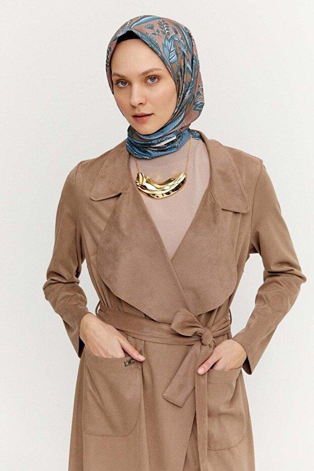 Süet Dokulu Pardesü - 3