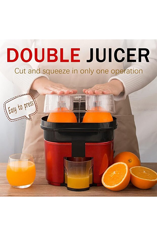 Double Electric Citrus Juicer with Anti-drip Valve (Lemon/Orange)