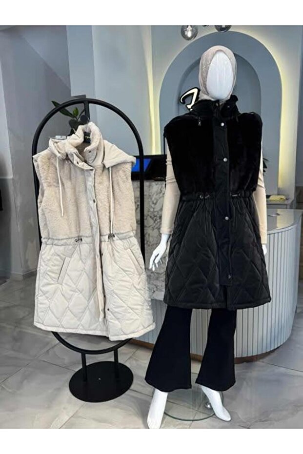 PELUŞ DETAYLI YELEK - 3