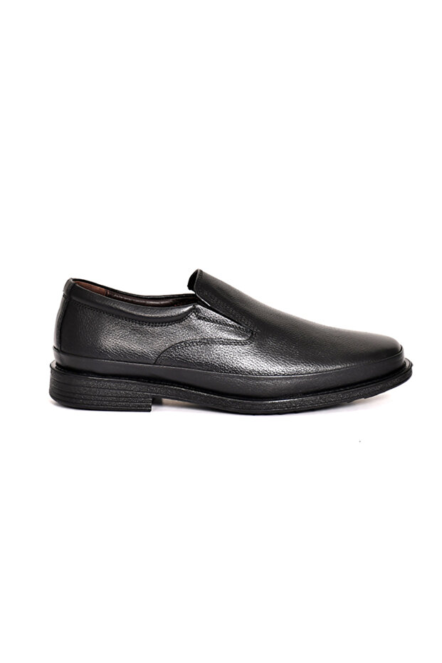 Genuine Leather Black Casual Men's Shoes Rubber Sole - Tuna 0668