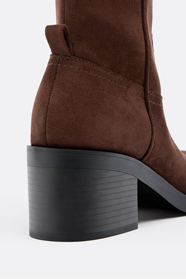 Suni süet topuklu bot - 4