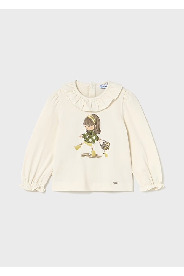 Baby Girl Ruffle Collar Long-Sleeved T-Shirt