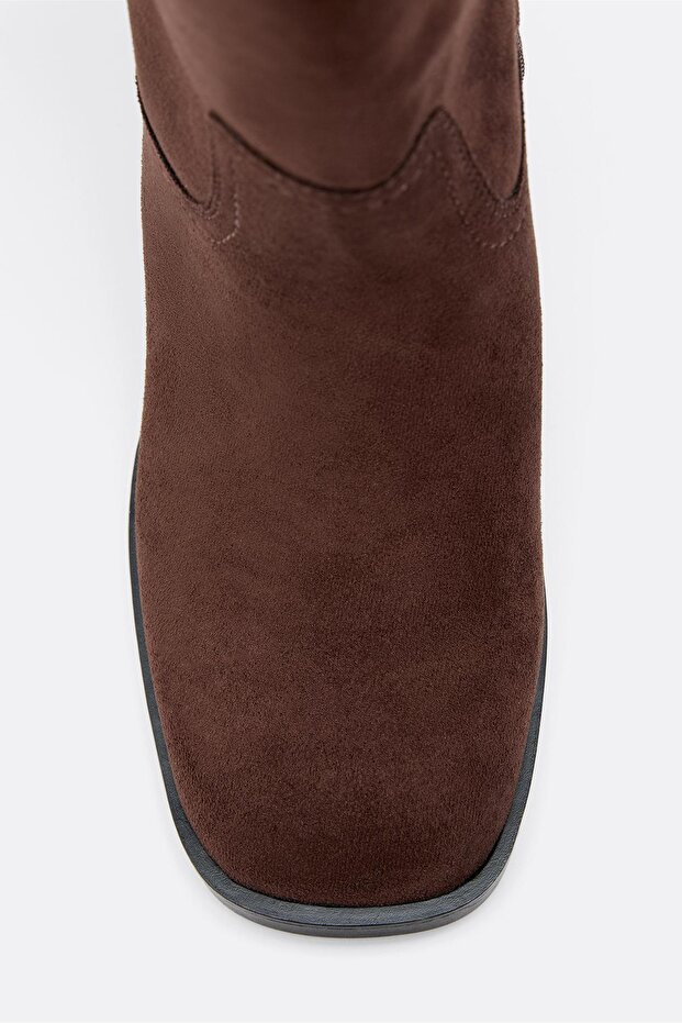 Suni süet topuklu bot - 5