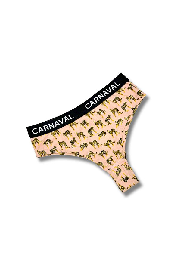 Carnaval Tiger Patterned Colorful Premium Women's Brazilian Panties