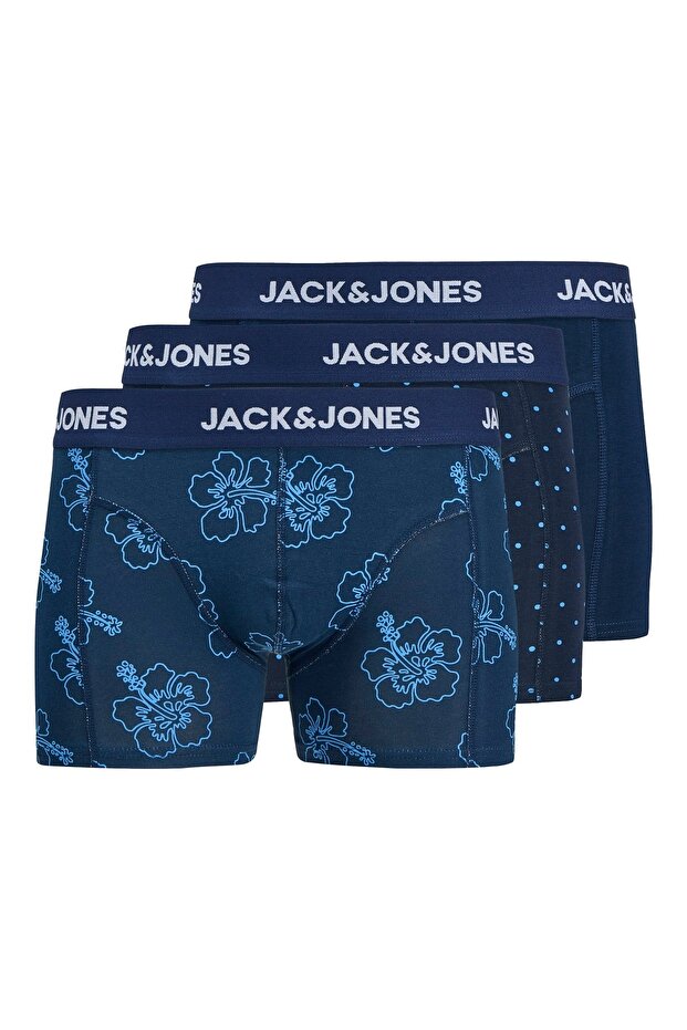 Jack Jones Patterned Cotton Men's 3-Piece Boxer Set 12298171