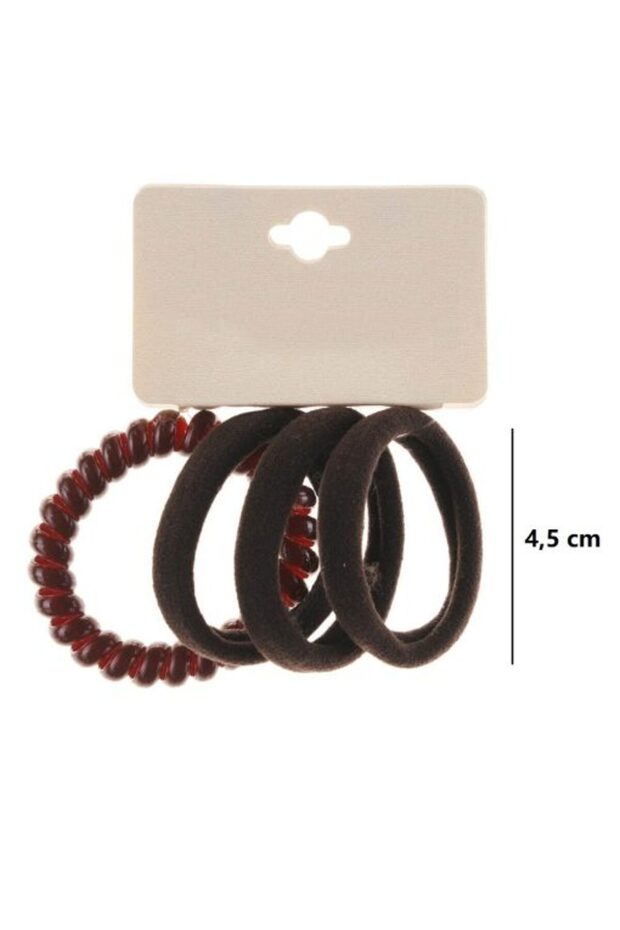 Set de 4 elastice de păr, maro - 2