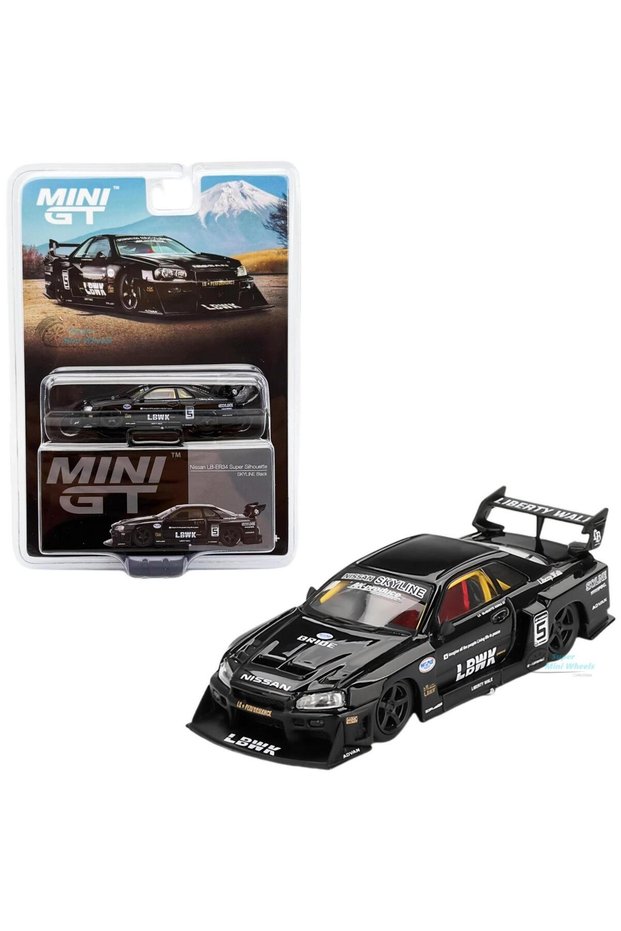 1:64 Nissan Lb-Er34 Super Silhouette Skyline Black Lbwk Blister Boxed Diecast Model