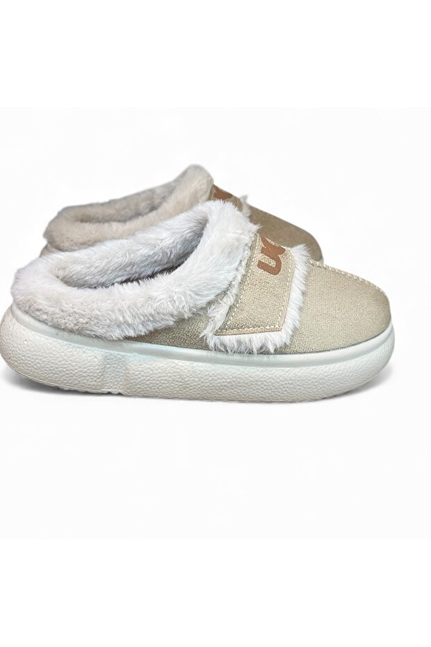 Papuci de pluș bej - 3