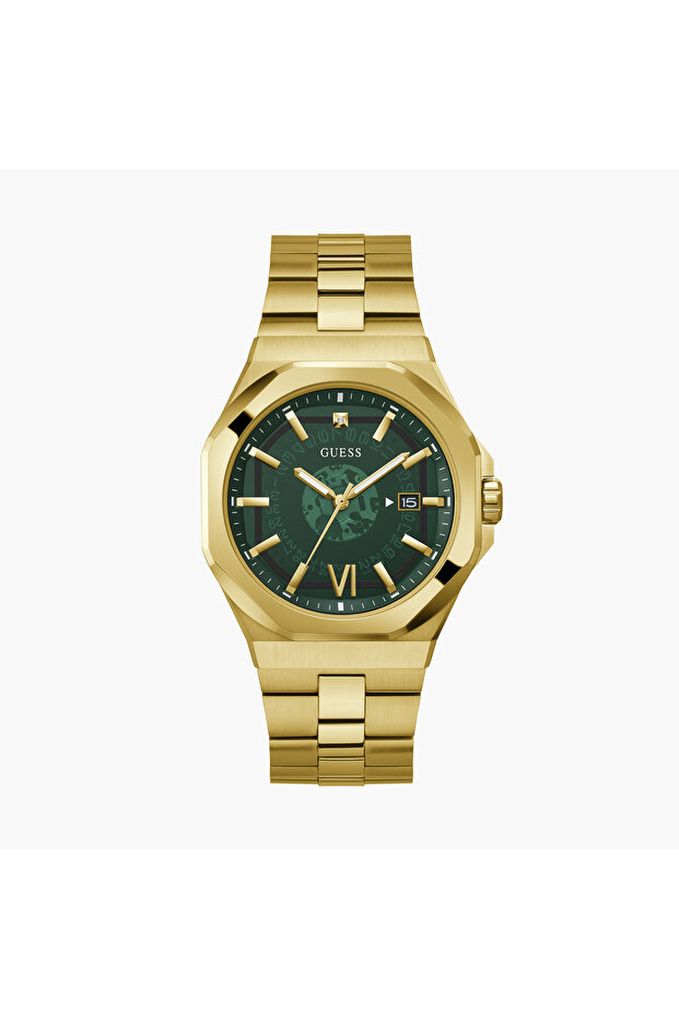 Men's 42 MM Gold Analog Stainless Steel Watch GW0573G2