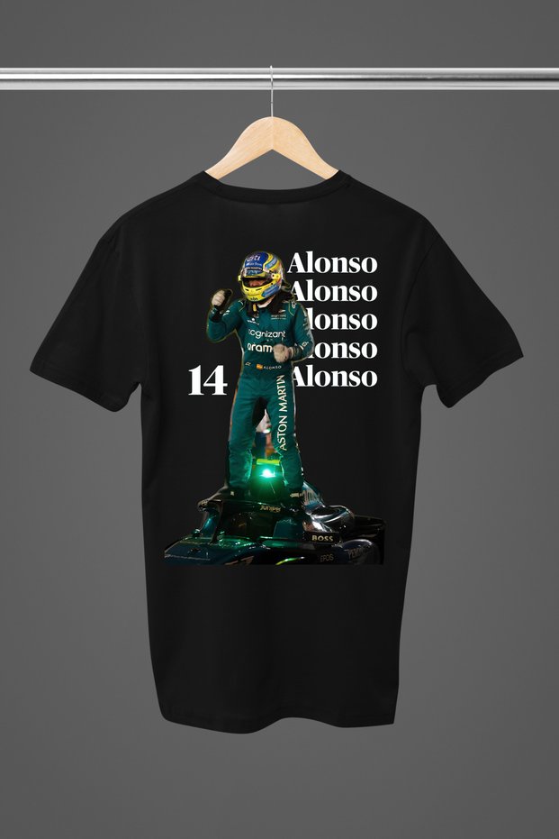 Fernando Alonso Printed Cotton Short Sleeve Regular Fit F1 T-Shirt