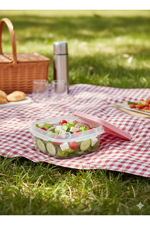 حاوية تخزين بلاستيكية مستطيلة متعددة الأغراض بغطاء ملون - 3