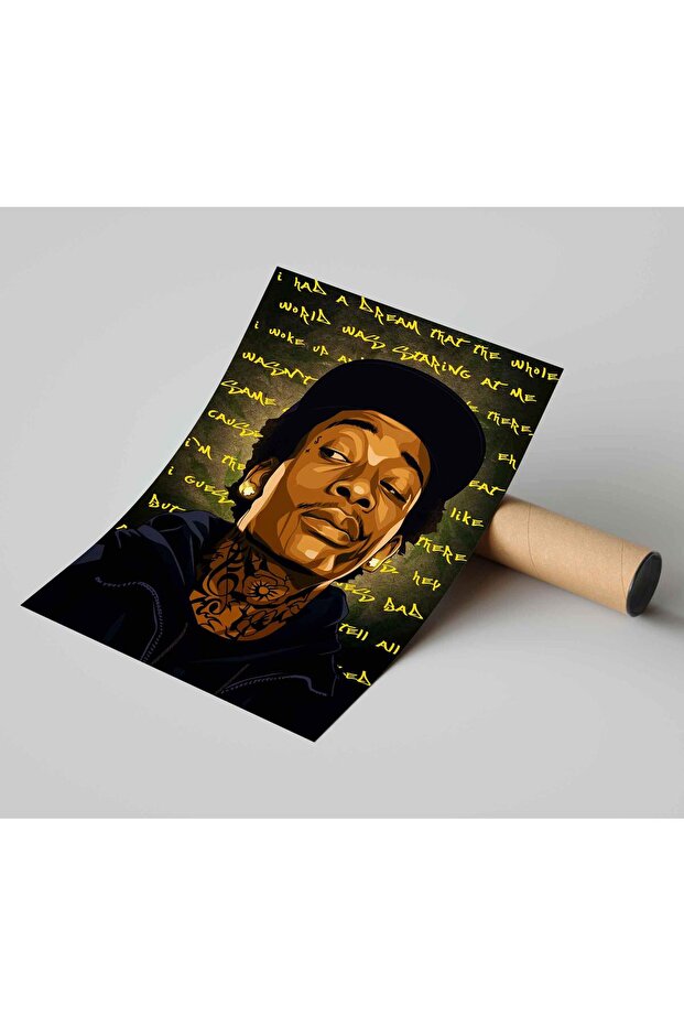 ALAYRA American Rapper Wiz Khalifa Poster ( X , Rolled) Multi Color48.3X33 CM