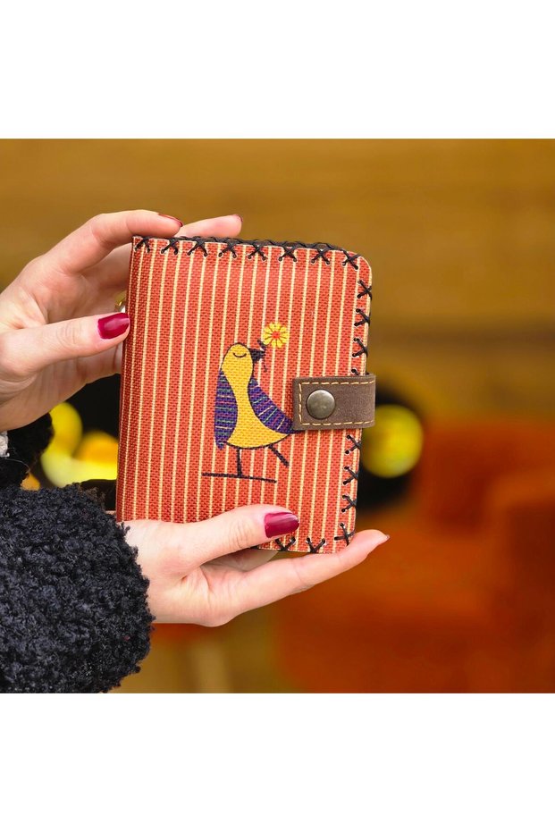 Free Spirit Bird Pattern Small Women's Wallet - Ethnic Retro Bohemian Handmade