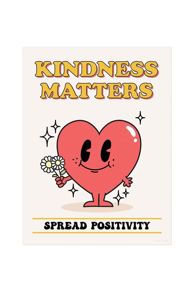 ALAYRA Retro Poster Heart Kindness Matters40.6X30.5 CM