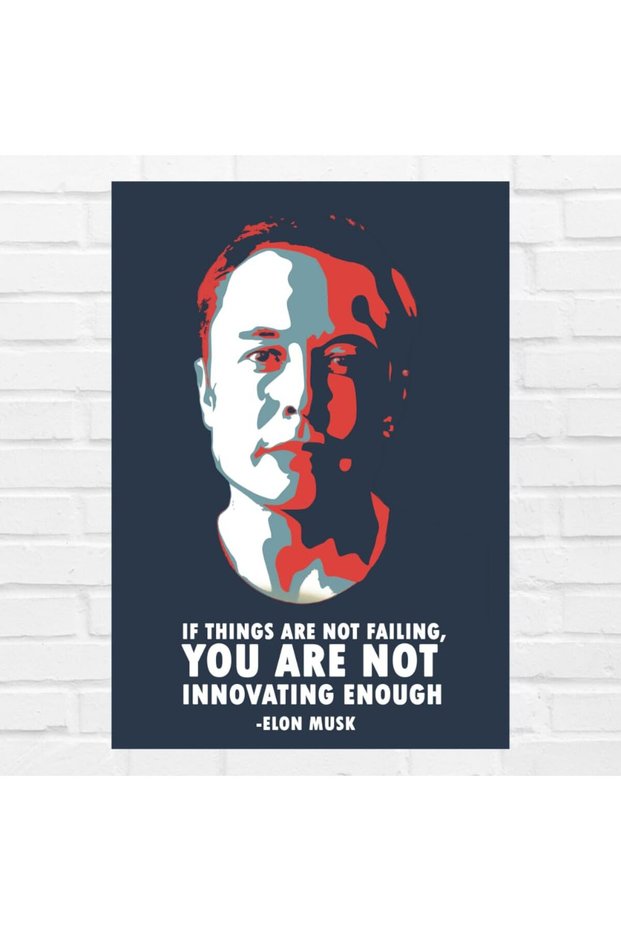 ALAYRA ElonMusk Motivational Quote Poster For Room & Office ( X , Rolled)48.3X33 CM